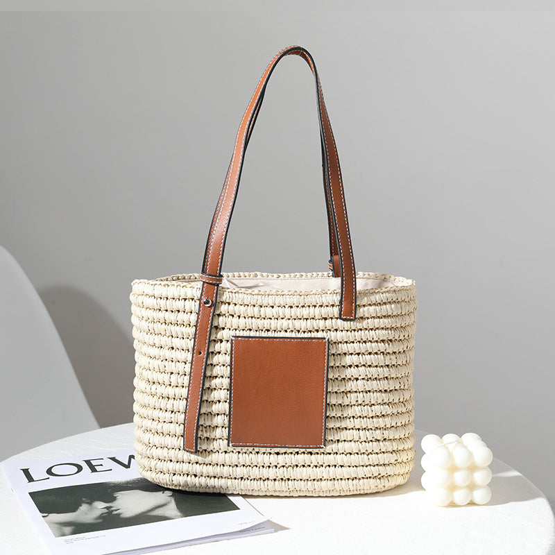 Rattan Square Bag – Woven Vegetable Basket Shoulder Bag