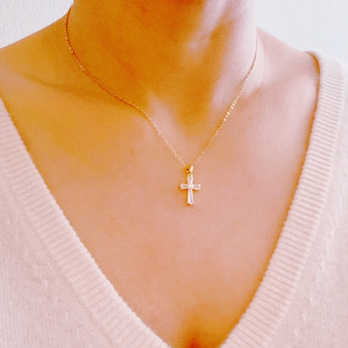 Holy Glow Crystal Cross Necklace
