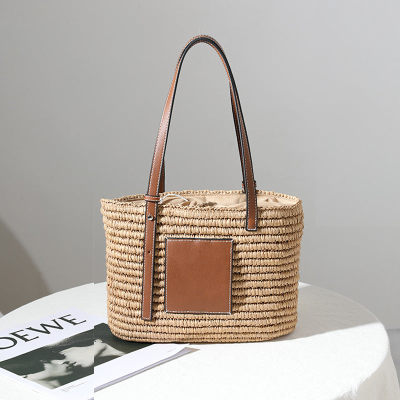Rattan Square Bag – Woven Vegetable Basket Shoulder Bag