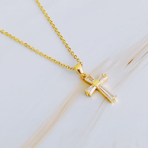 Holy Glow Crystal Cross Necklace