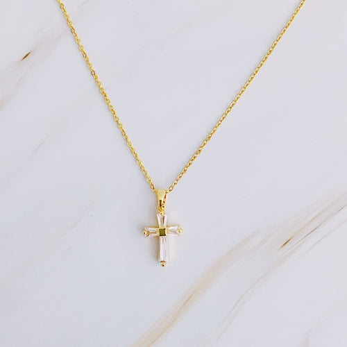 Holy Glow Crystal Cross Necklace