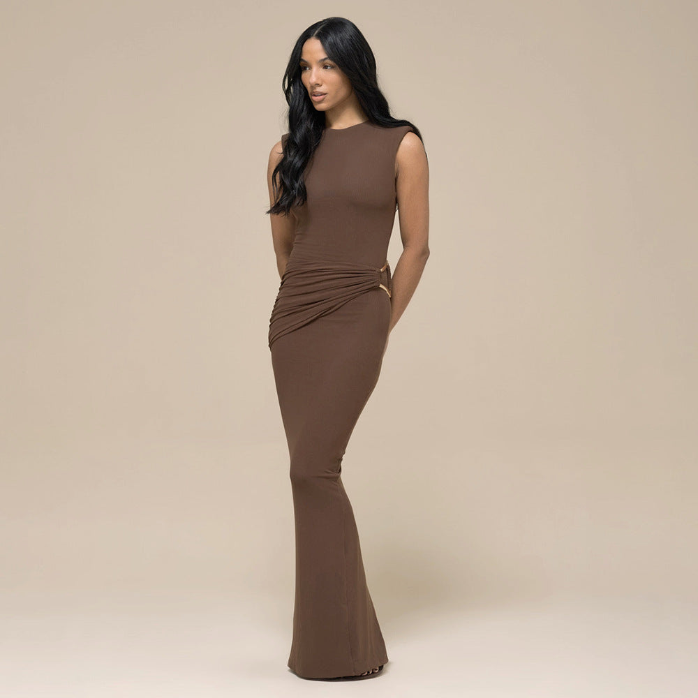 Body-Con Sheath Dress – Sleeveless Slimming Round Neck Dress