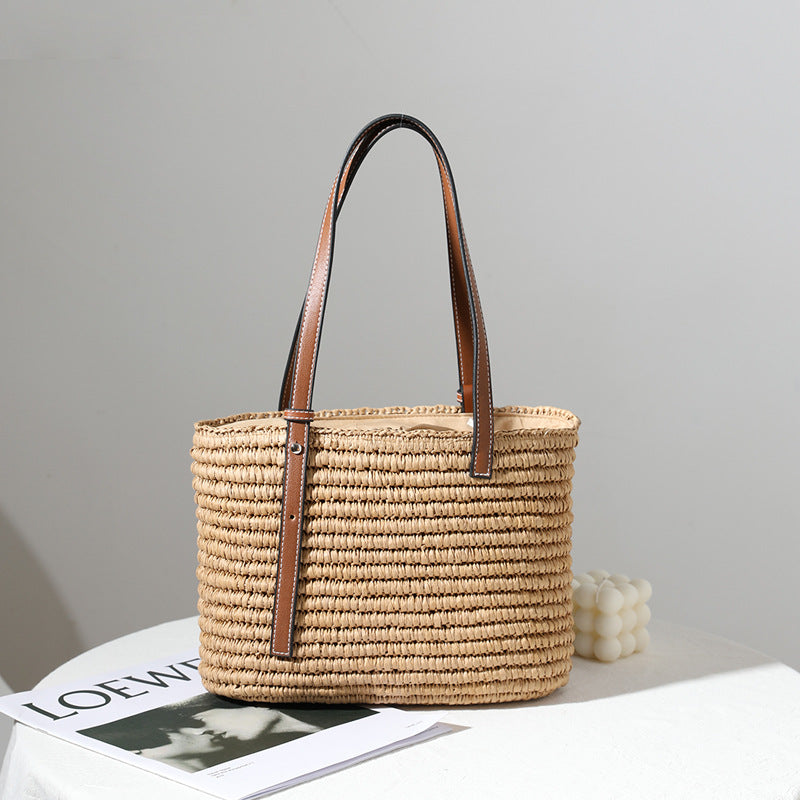 Rattan Square Bag – Woven Vegetable Basket Shoulder Bag