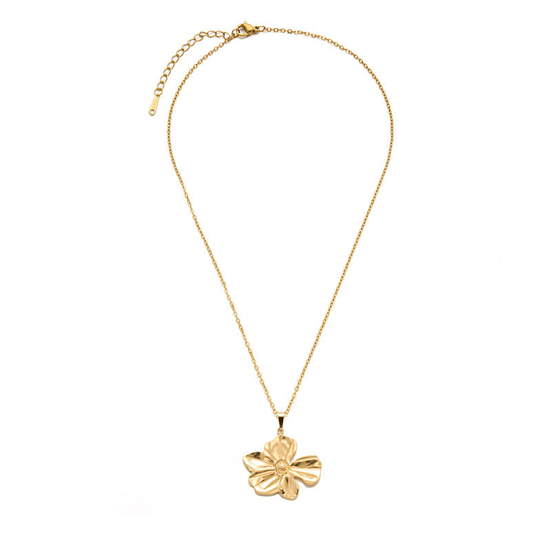 Gold Leaf Pendant Necklace – 18K Gold Plated Stainless Steel