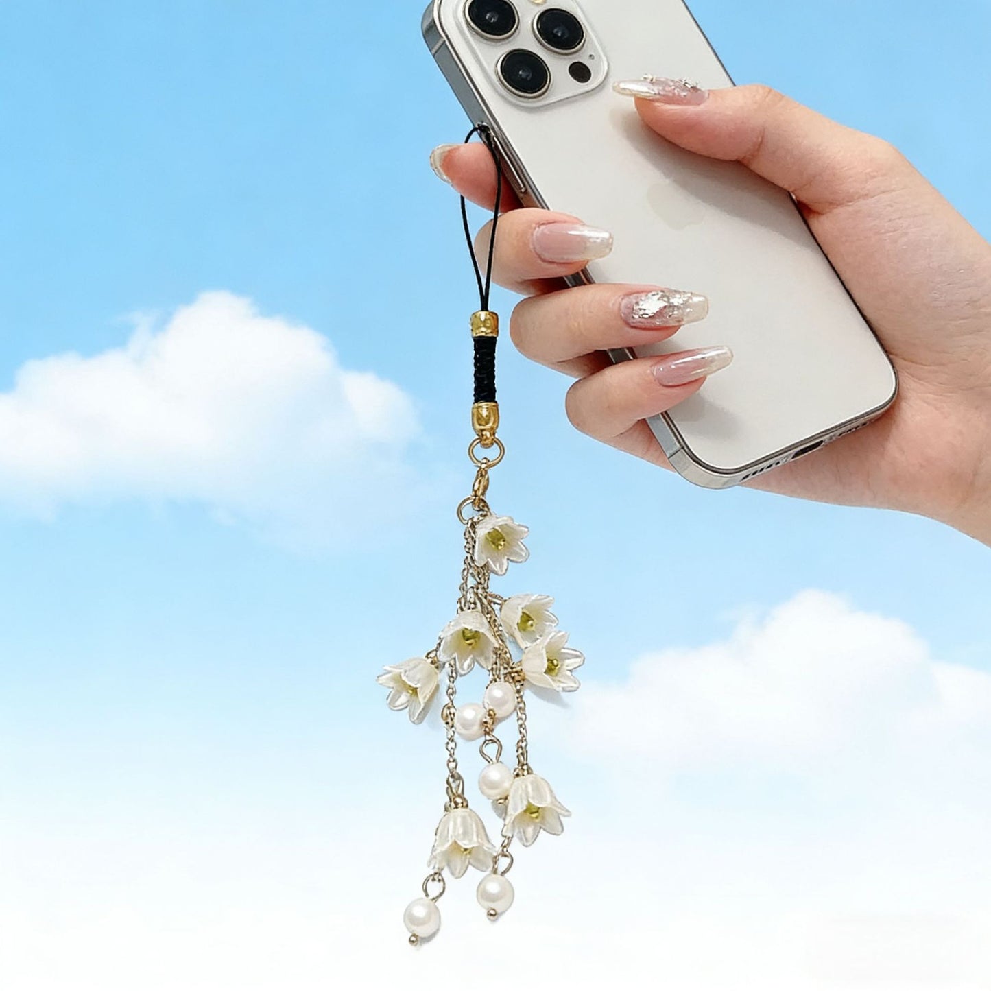 Orchid Phone Charm – Floral Phone Lanyard & Bag Keychain