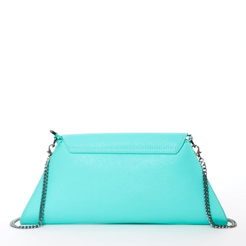 Leather Clutch Bag Turquoise Evening Purse Unique Women's Handbag