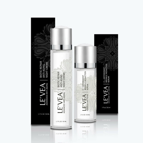 LÈVEA Age Perfect Night Repair Cream & Vitamin C Serum Set
