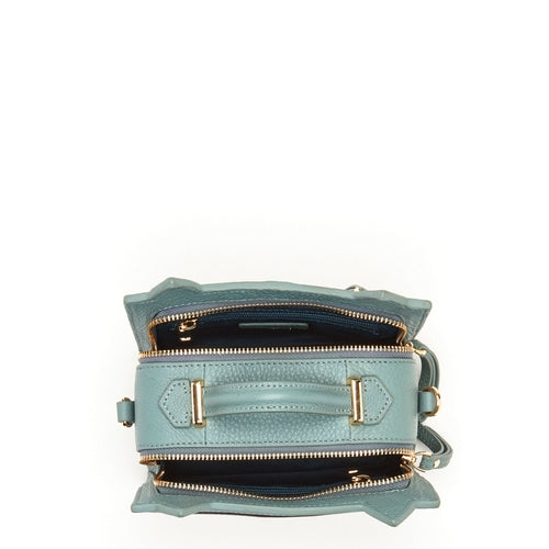 Cat Leather Crossbody – Mineral Blue | Genuine Leather