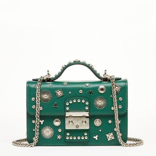 Small Leather Crossbody – Dark Green | Genuine Leather