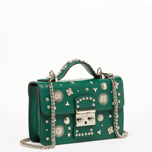 Small Leather Crossbody – Dark Green | Genuine Leather