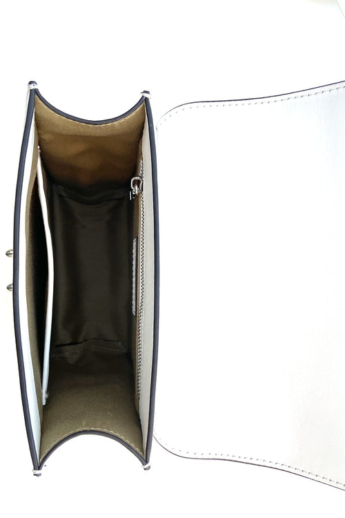Amethyst Mnemosyne Convertible Leather Backpack – White