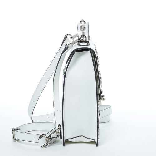 Amethyst Mnemosyne Convertible Leather Backpack – White