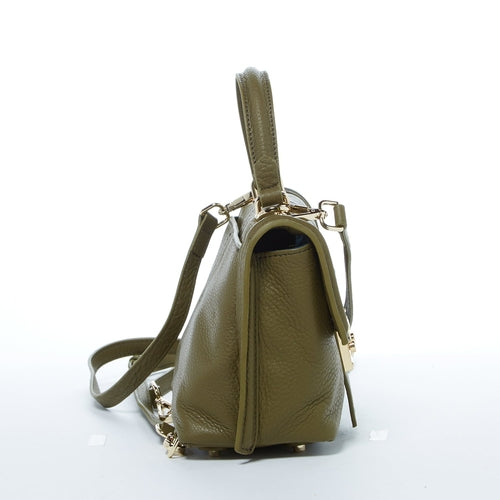 Amethyst Mnemosyne Italian Leather Convertible Backpack – Olive
