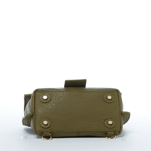 Amethyst Mnemosyne Italian Leather Convertible Backpack – Olive