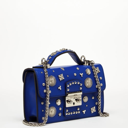 Studded Leather Crossbody – Royal Blue | Genuine Leather
