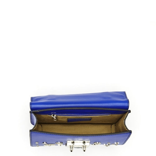 Studded Leather Crossbody – Royal Blue | Genuine Leather