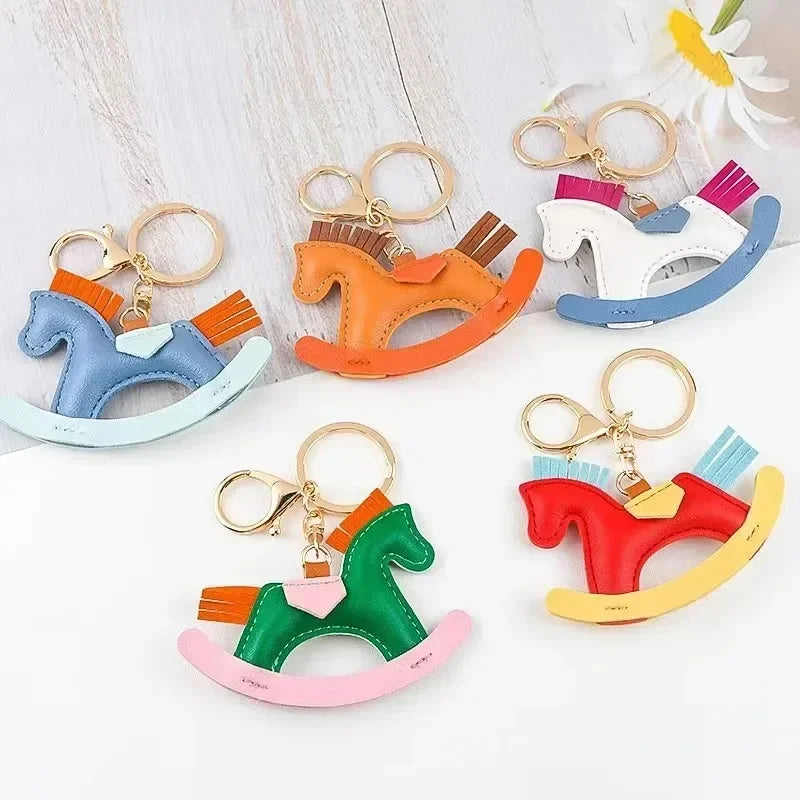 Rocking Horse Leather Bag Charm