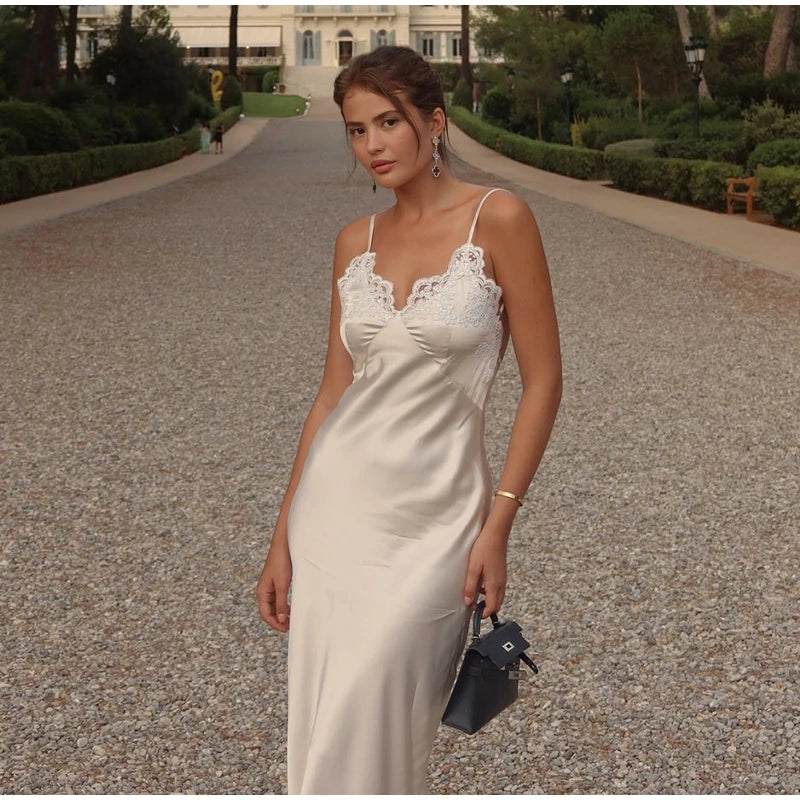 Velvet Night Satin Maxi Dress