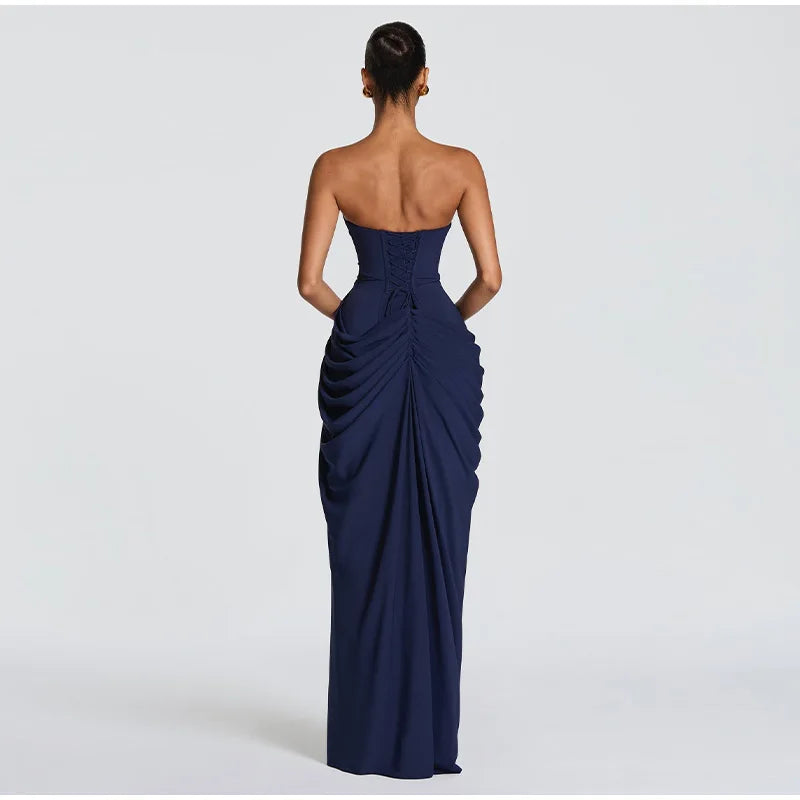 Bare Luxe Pleated Strapless Dress