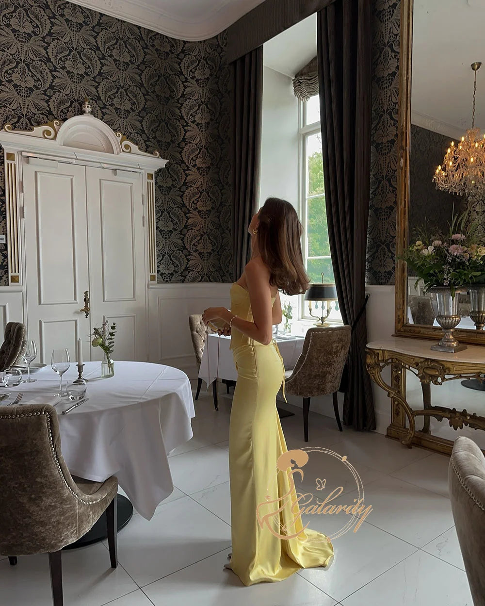 Golden Hour Corset Gown – Satin Mermaid
