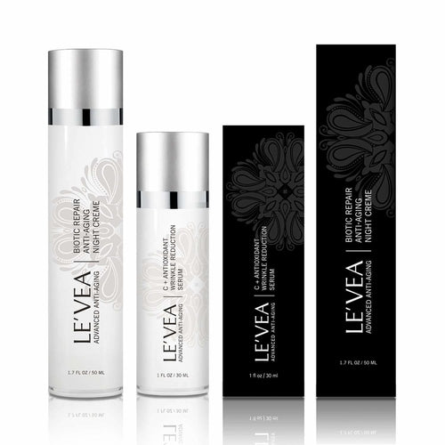 LÈVEA Age Perfect Night Repair Cream & Vitamin C Serum Set
