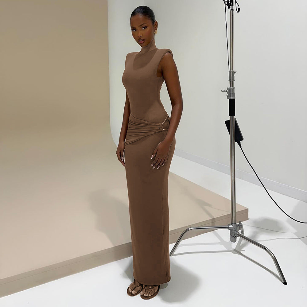 Body-Con Sheath Dress – Sleeveless Slimming Round Neck Dress