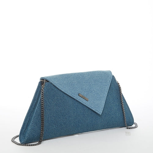 Denim Diva Clutch – Two-Tone Evening Bag