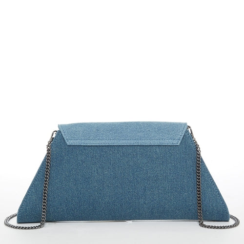 Denim Diva Clutch – Two-Tone Evening Bag