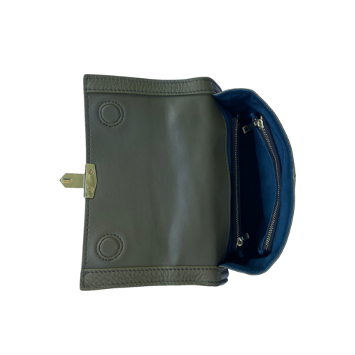 Amethyst Mnemosyne Italian Leather Convertible Backpack – Olive