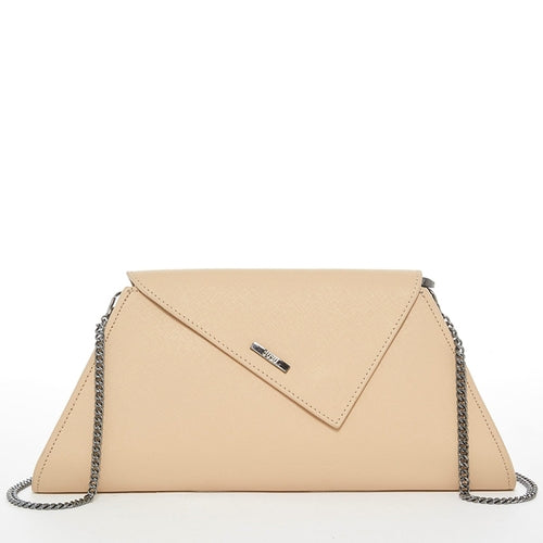 Amethyst Mnemosyne Bare Luxe Clutch – Nude Leather Evening Bag