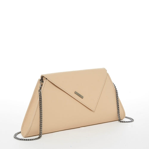 Amethyst Mnemosyne Bare Luxe Clutch – Nude Leather Evening Bag