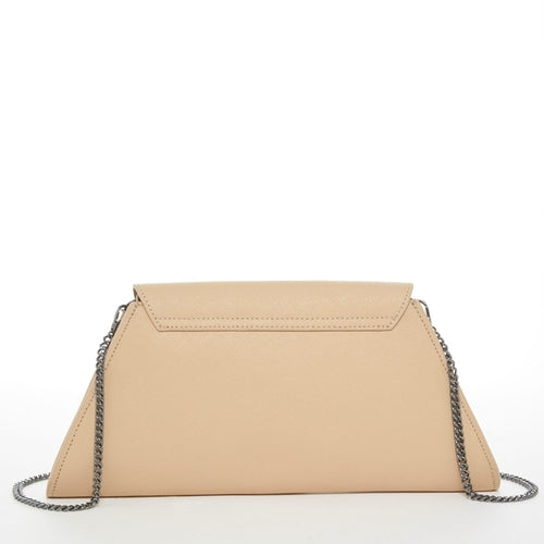 Amethyst Mnemosyne Bare Luxe Clutch – Nude Leather Evening Bag